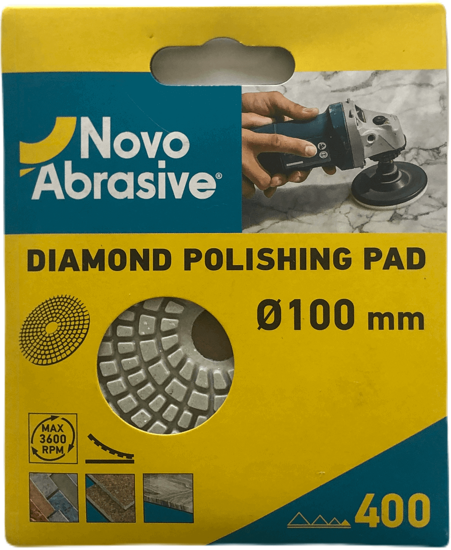 Диск алмазний полірувальний NovoAbrasive 100 мм, Р400